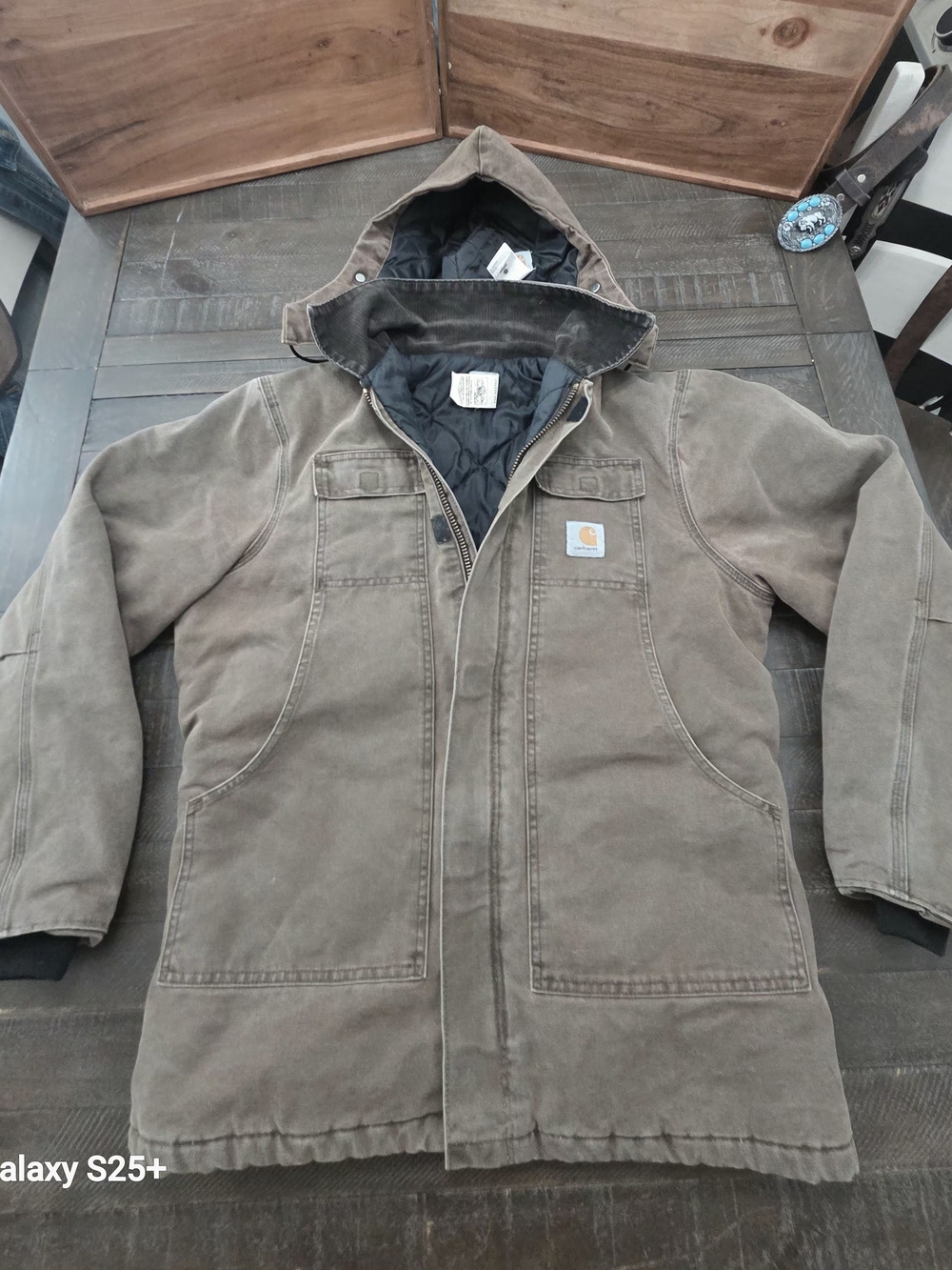 Carhartt Men’s Chestnut Hooded Work Coat